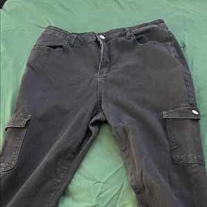 Black Flare & Wide Leg Cargo Jeans